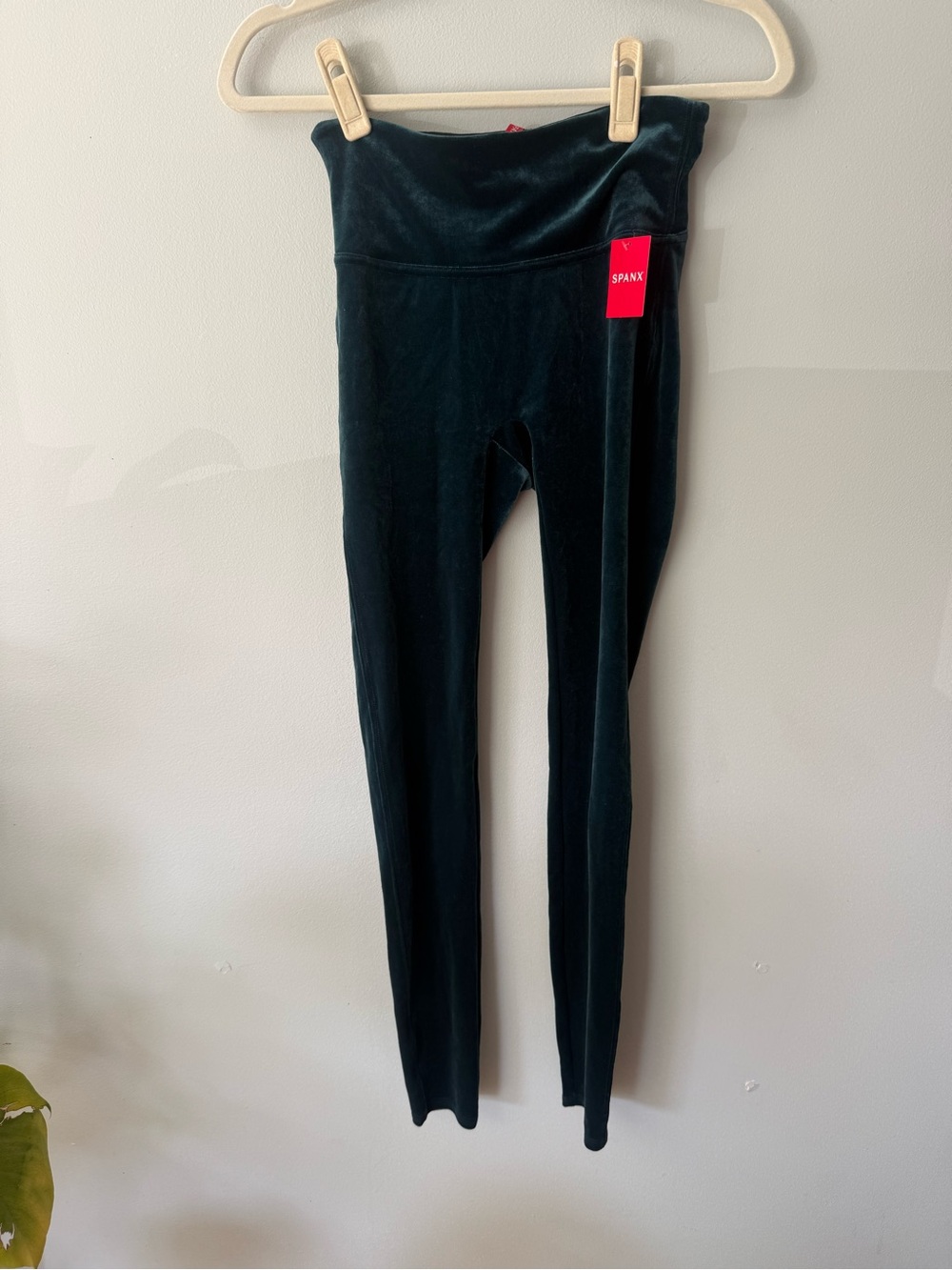 NWT SPANX Velvet Leggings Malachite Green S | Style 2070 Holiday